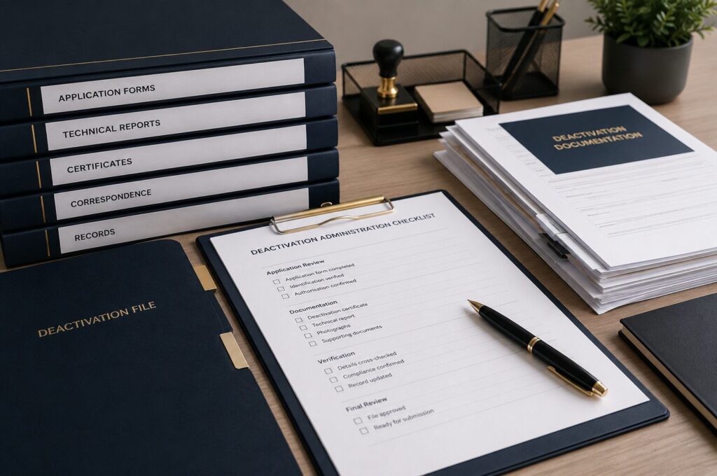 Firearm administration documents prepared for deactivation or related SAPS process